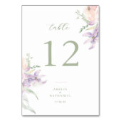 Numéro de table de mariage au jardin pastel (Dos)