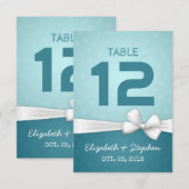 Numéro de table de mariage au ruban blanc (Devant / Derrière)