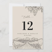 Numéro de table de mariage au vignoble de Napa Val (Devant)