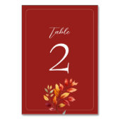 Numéro de table de mariage automnal rustique (Dos)