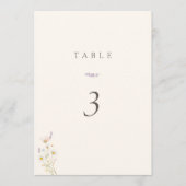 Numéro de table de mariage aux fleurs sauvages boh (Devant)