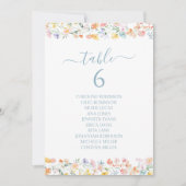 Numéro de table de mariage aux fleurs sauvages et (Devant)