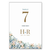 Numéro de table de mariage aux fleurs sauvages Ini (Dos)