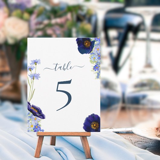 Numéro de table de mariage aux fleurs sauvages mod