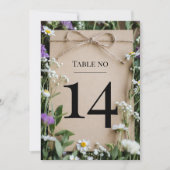 Numéro de table de mariage aux fleurs sauvages rus (Devant)