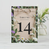 Numéro de table de mariage aux fleurs sauvages rus (Debout devant)