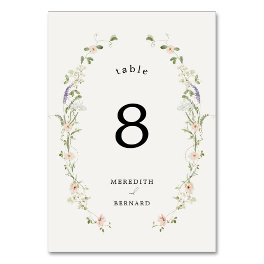 Numéro de table de mariage aux fleurs sauvages rus (Par défaut)