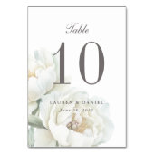 Numéro de table de mariage aux pivoines blanches é (Dos)