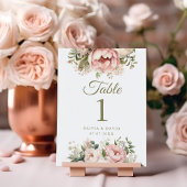Numéro de table de mariage aux pivoines blush et i