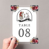 Numéro de table de mariage aux roses de couple de (In situ (ordinateur de poche))