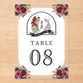 Numéro de table de mariage aux roses de couple de (Recto)