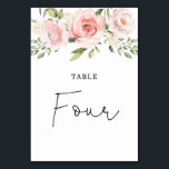 numéro de table de mariage aux roses teintées de f<br><div class="desc">Numéro quatre de table de mariage aux roses teintées de floral. Articles assortis disponibles.</div>