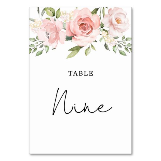 numéro de table de mariage aux roses teintées de f (Par défaut)