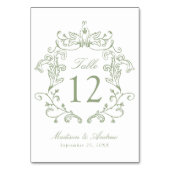 Numéro de table de mariage avec blason élégant ver (Par défaut)