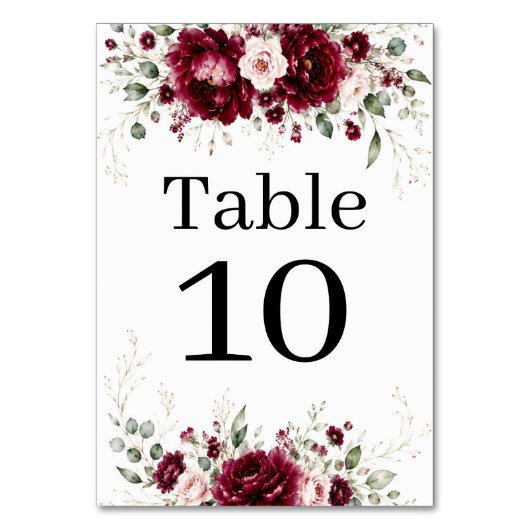 Numéro de table de mariage avec feuillage floral b (Par défaut)