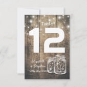 Numéro de table de mariage avec jarre en brique et (Dos)