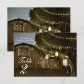 Numéro de table de mariage avec lumières de grange (Devant / Derrière)