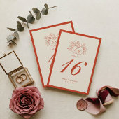 Numéro de table de mariage avec monogramme de citr