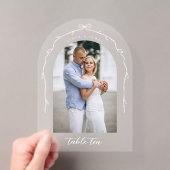 Numéro de table de mariage avec photo d'arche chic (In situ (ordinateur de poche))