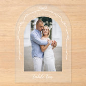 Numéro de table de mariage avec photo d'arche chic (Recto)