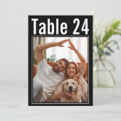 Numéro de table de mariage avec photo de chien noi (Debout devant)