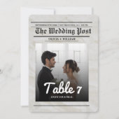 Numéro de table de mariage avec photo de journal v (Devant)