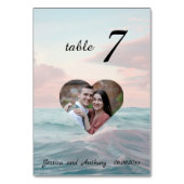Numéro de table de mariage avec photo de plage élé (Par défaut)