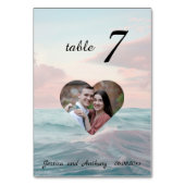 Numéro de table de mariage avec photo de plage uni (Par défaut)