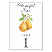 Numéro de table de mariage - Baby shower de poires (Dos)