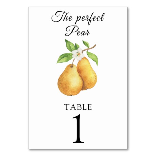 Numéro de table de mariage - Baby shower de poires (Par défaut)
