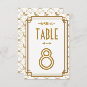Numéro de table de Mariage blanc Art déco