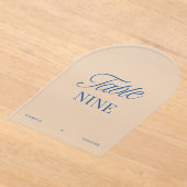 Numéro de table de mariage bleu acrylique moderne (Poser)