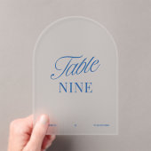 Numéro de table de mariage bleu acrylique moderne (In situ (ordinateur de poche))