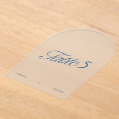 Numéro de table de mariage bleu acrylique moderne (Poser)
