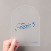 Numéro de table de mariage bleu acrylique moderne (In situ (ordinateur de poche))