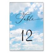 Numéro de table de mariage Bleu Cloud Nine (Dos)