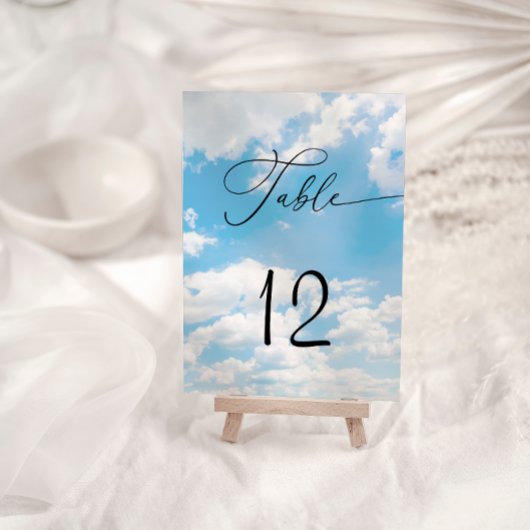 Numéro de table de mariage Bleu Cloud Nine