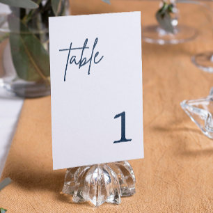Numéro de table de mariage bleu marine