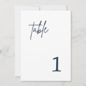 Numéro de table de mariage bleu marine (Devant)