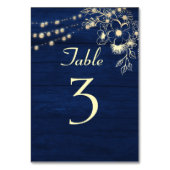 Numéro de table de mariage bleu marine rustique (Par défaut)