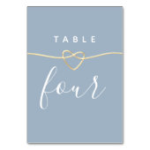 Numéro de table de mariage bleu poussiéreux avec c (Dos)