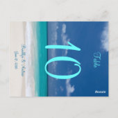 Numéro de table de mariage Blue Beach (Dos)