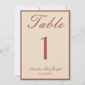 Numéro de table de mariage bohème en terre cuite à (Dos)