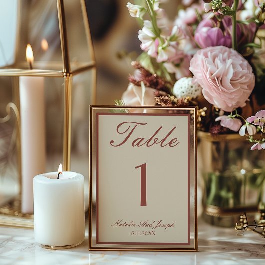 Numéro de table de mariage bohème en terre cuite à