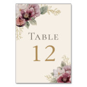 Numéro de table de mariage botanique à la prune et (Par défaut)