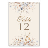 Numéro de table de mariage botanique bleu poussiér (Par défaut)
