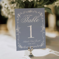 Numéro de table de mariage botanique poussiéreux b