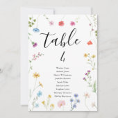 Numéro de table de mariage botanique romantique de (Devant)