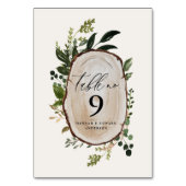 Numéro de table de mariage botanique rustique élég (Dos)