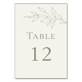 Numéro de table de mariage botanique vert sauge (Dos)